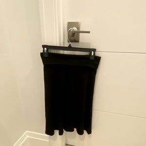 Black Hardtail Midi Skirt